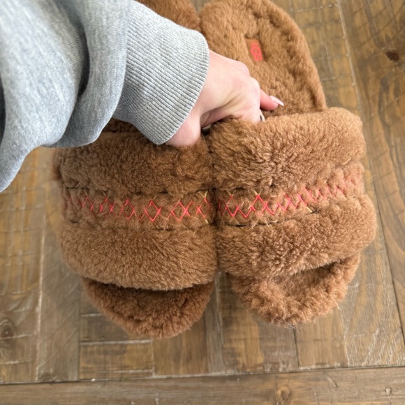 UGG Brown Fluffy Slippers - Picture 4 of 10